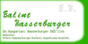 balint wasserburger business card